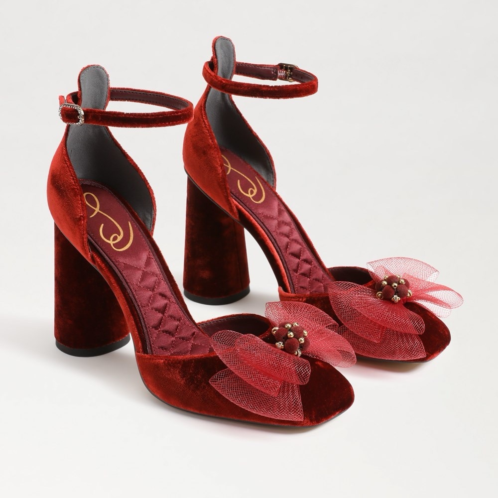 Beautiful Deep Cherry Velvet Shoes